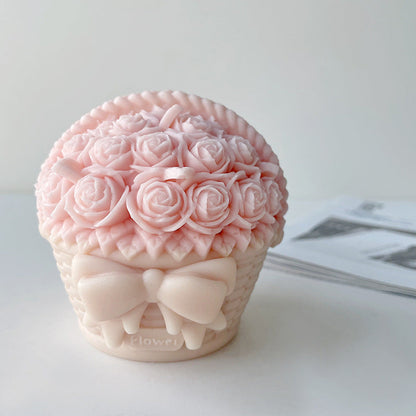 Roses Basket Silicone Candle Mould DIY Candles Moulds