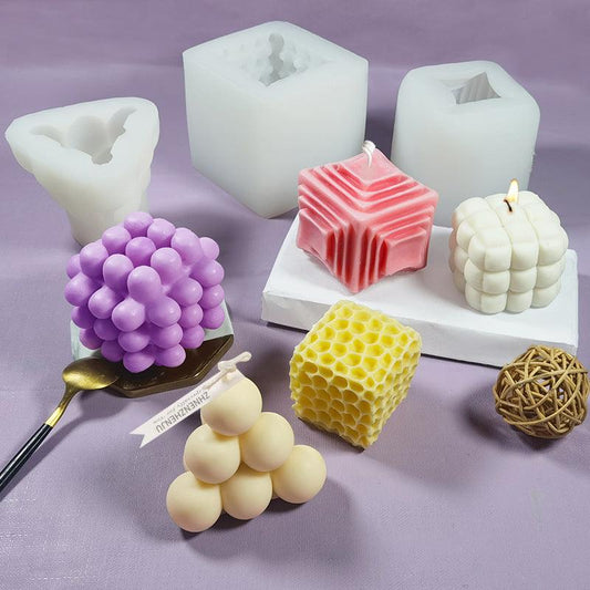 Rubik's love Bubble Honeycomb Sofa Cube Candle Mould Candles Moulds