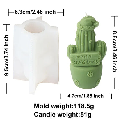 Christmas Cactus Silicone Candle Moulds