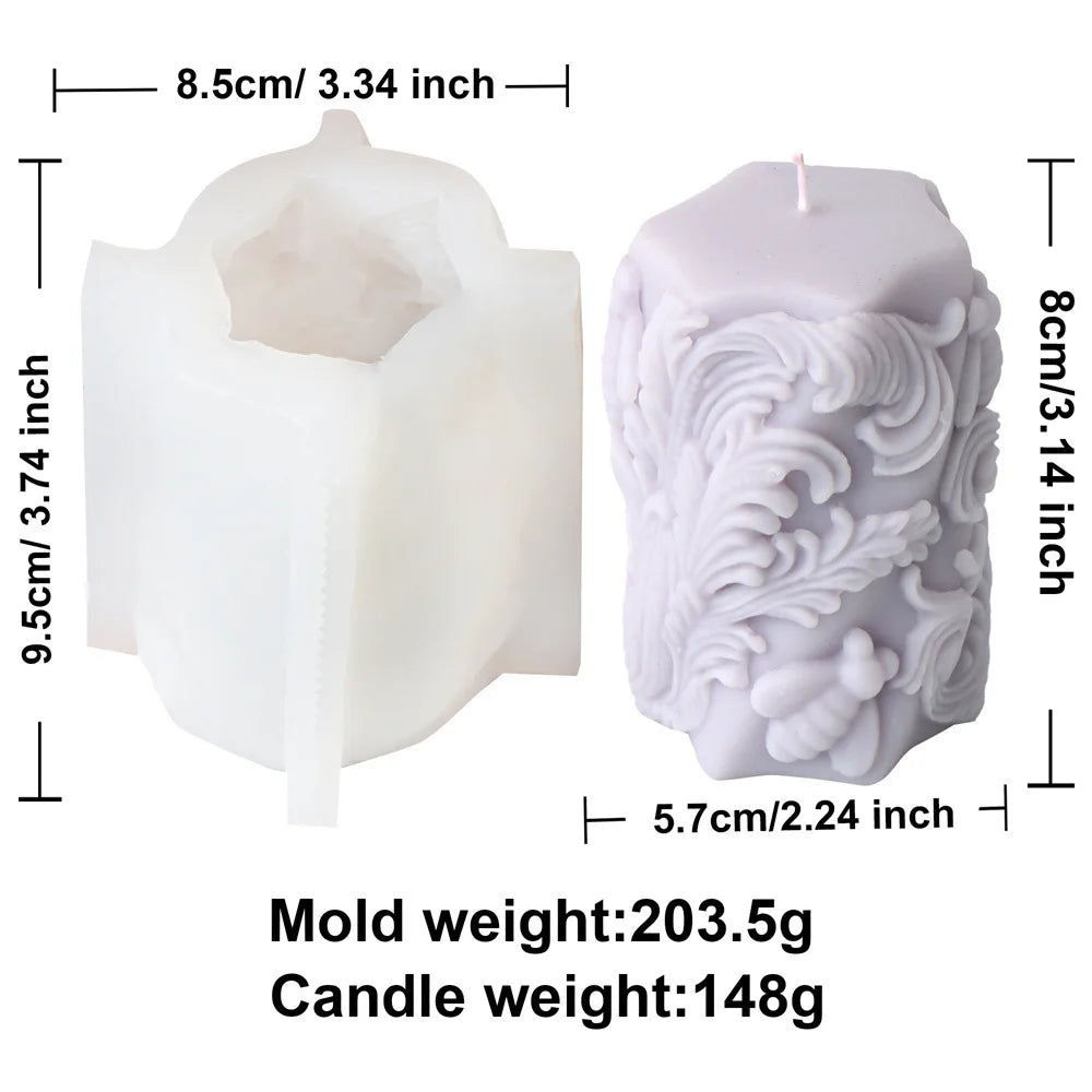 Honey Bee Blossom Pillar Candle Mould