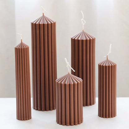 Classic Striped Pillar Candle Mould