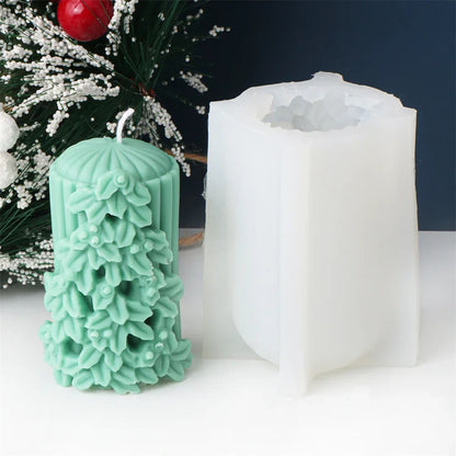 Christmas Cylindrical Candle Silicone Mould
