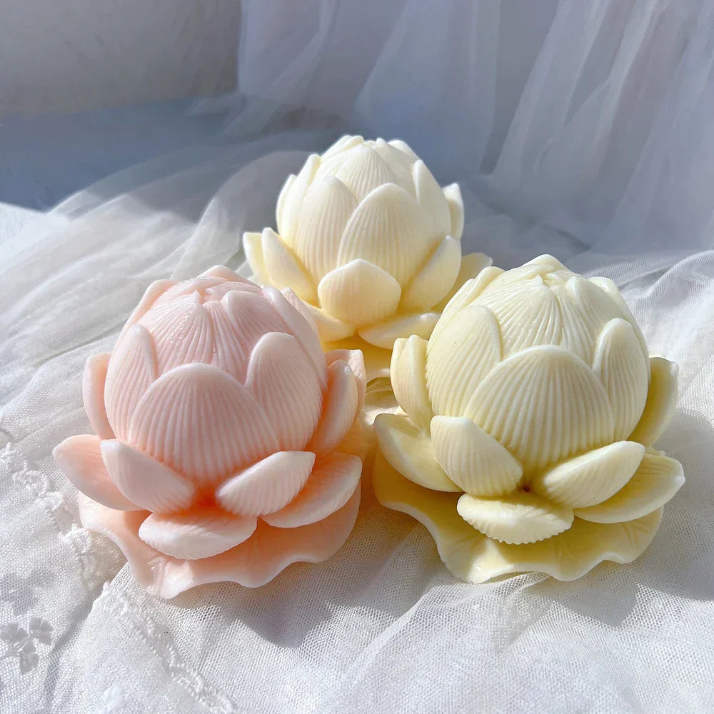 Lotus Bloom Flower Candle Moulds