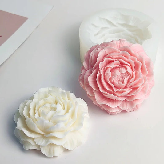 Big Peony Rose Flower Candle Silicone Mould