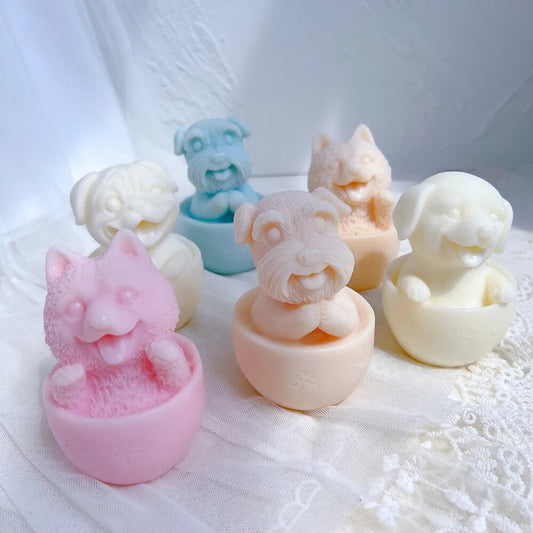 Cute Cup Dog Candle Silicone Mould