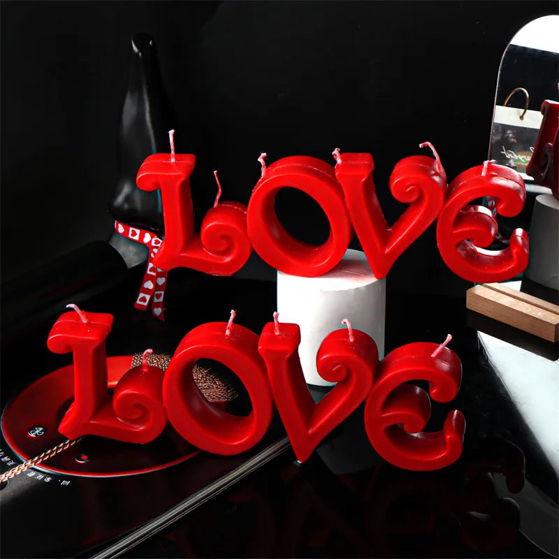 Large Size Love Letters Candle Mould Valentine's Day Decor DIY
