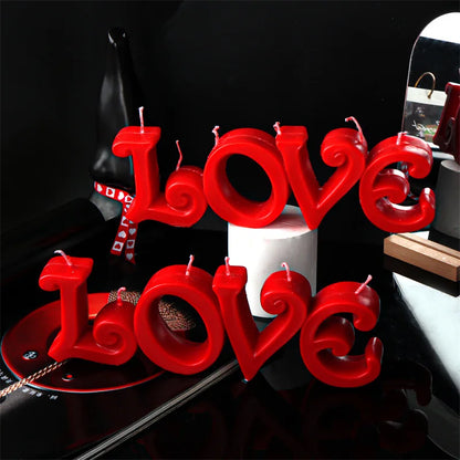 Large Size Love Letters Candle Mould Valentine's Day Decor DIY