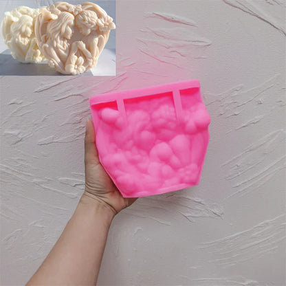 Greek Figurine Mother With Baby Silicone Candle Mould