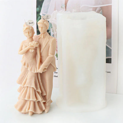 Bride and groom Wedding Ceremony Candle Mould Silicone