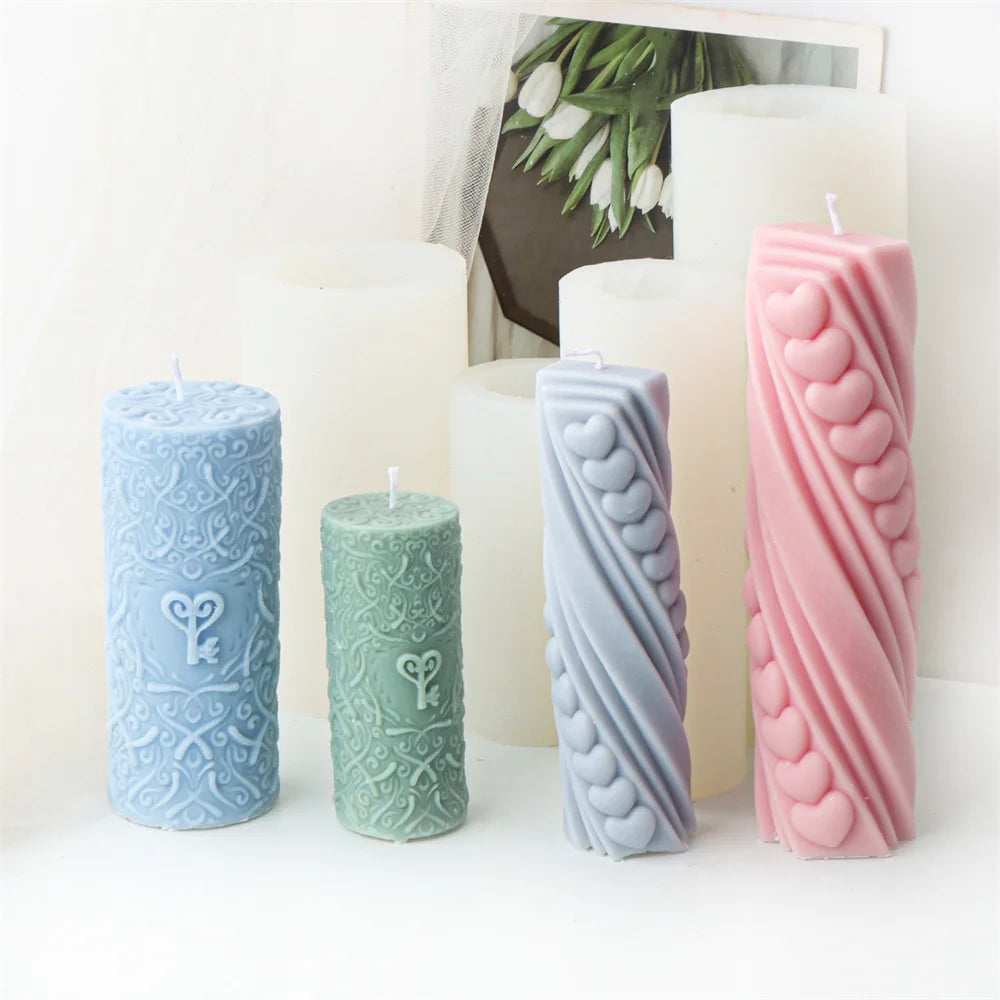 DIY Love Spiral Cylinder Candle Mould Nordic Decor