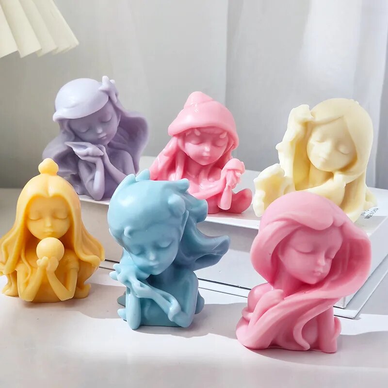 Cute Cartoon Girls Candle Mould