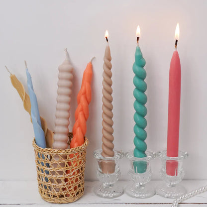 Spiral Twist Long Rod Candle Mould
