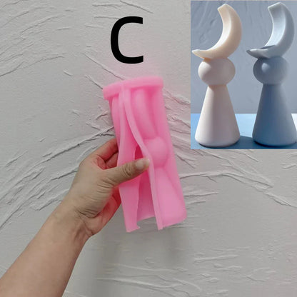 Crescent Moon Pillar Candle Mould