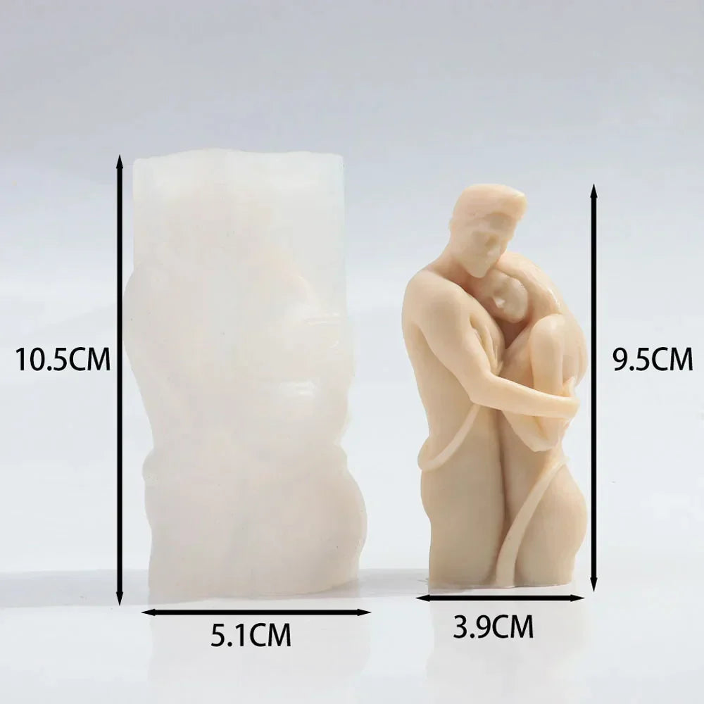 Embrace Lovers Portrait Candle Mould Silicone
