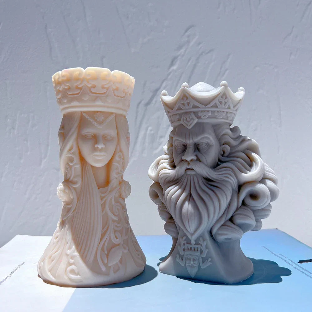 Chess King Queen Knight Rook Candle Mould