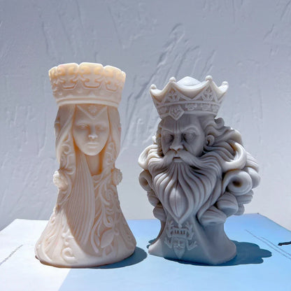 Chess King Queen Knight Rook Candle Mould