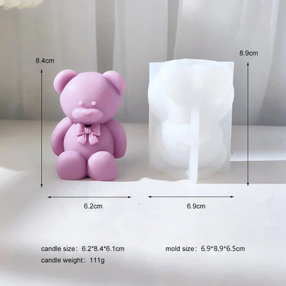 Bowtie Bear Silicone Candle Mould