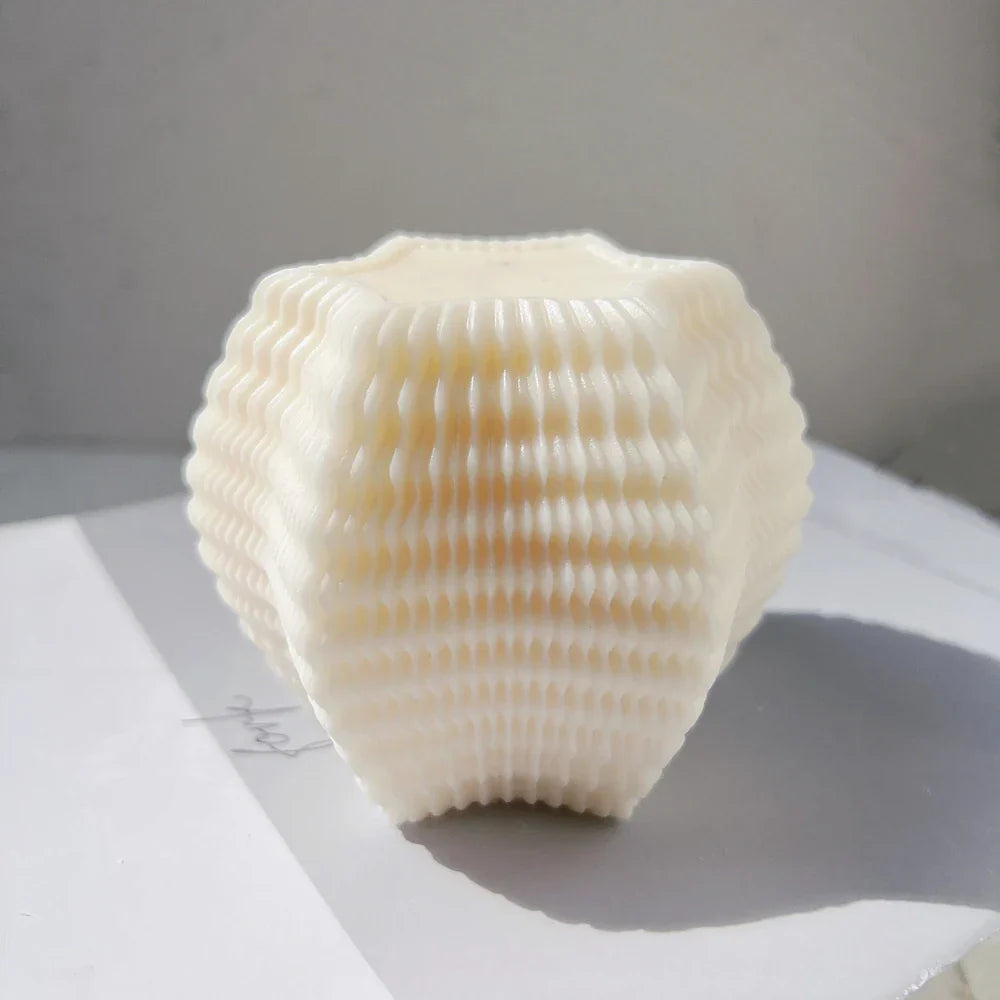 Geometric Hexagon Ribbed Candle Mould