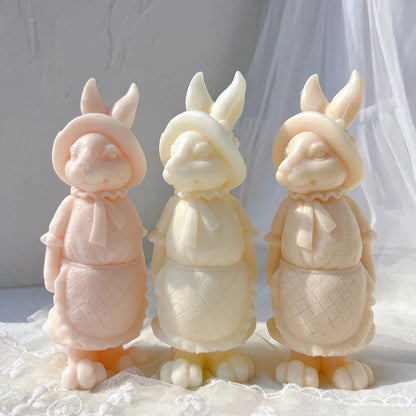 Apron Rabbit Girl Silicone Candle Moulds