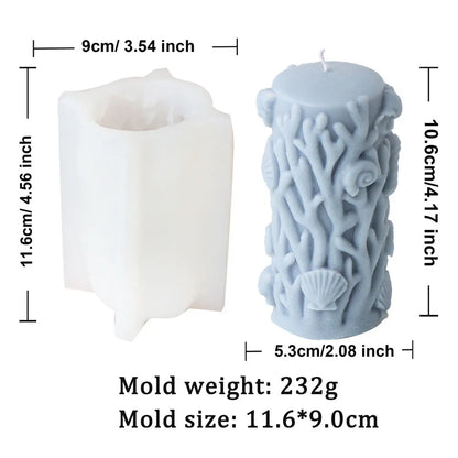 Coral Pillar Candle Silicone Mould