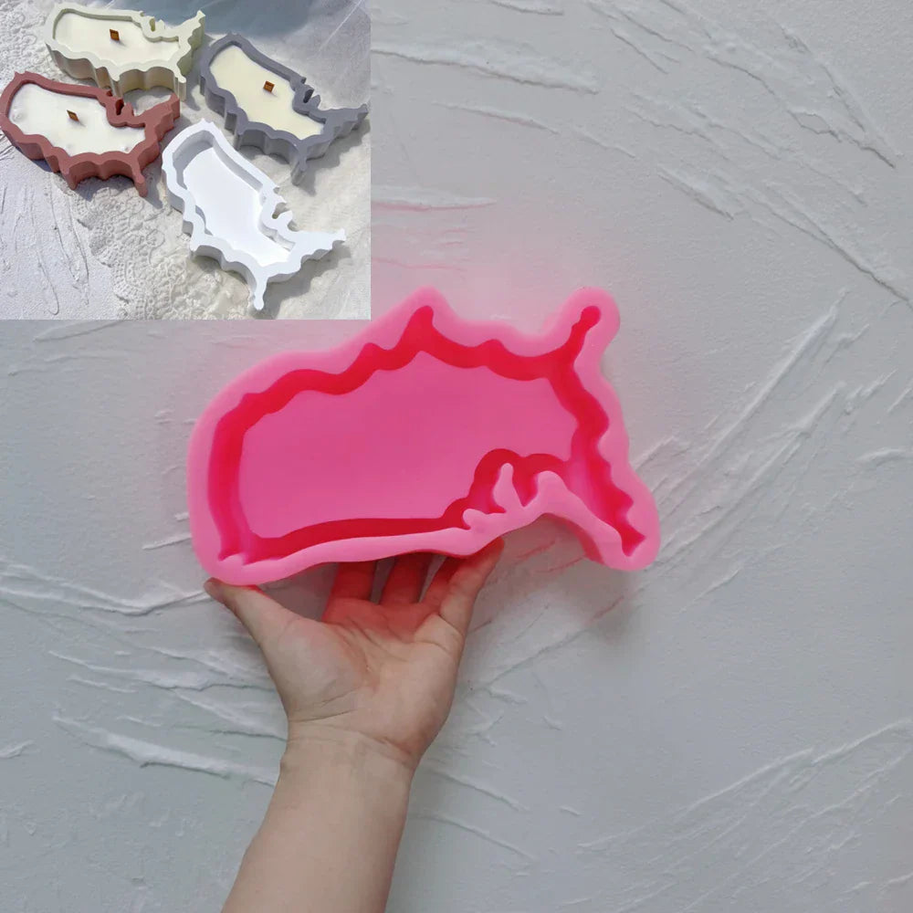 America Map Candle Vessel Silicone Mould
