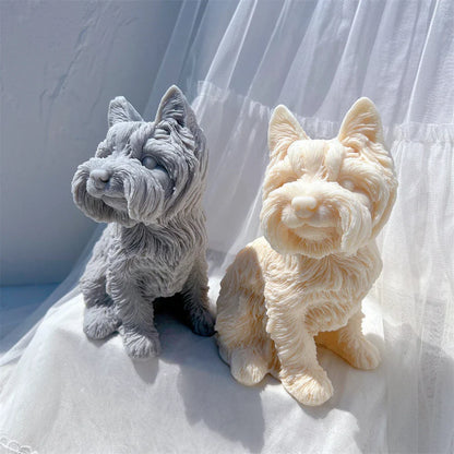 Yorkshire Terrier Dog Statue Candle Silicone Mould
