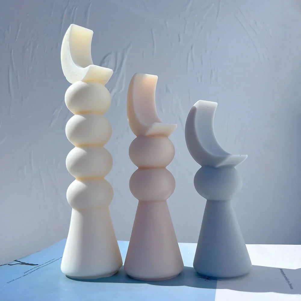 Crescent Moon Pillar Candle Mould