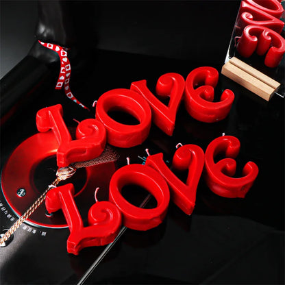 Large Size Love Letters Candle Mould Valentine's Day Decor DIY