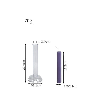 Hexagon Stripe Pole Acrylic Taper Candle Mould