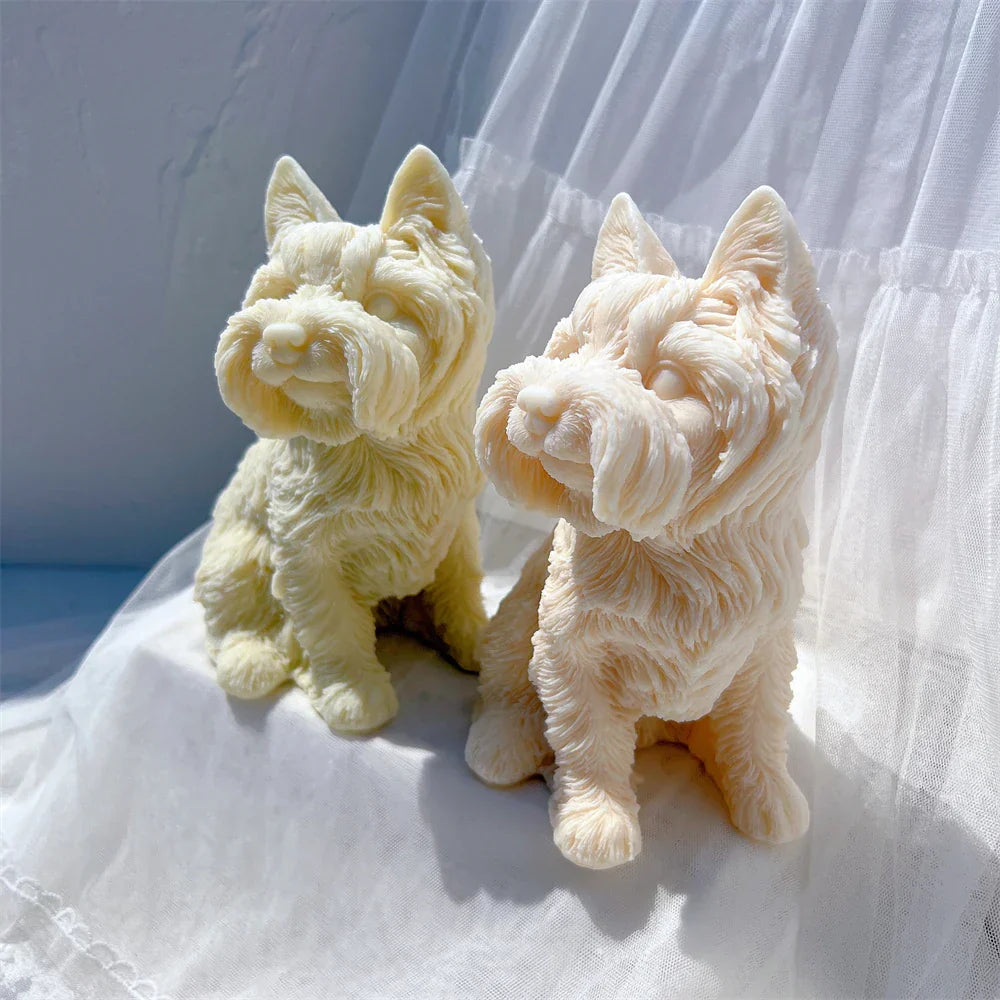 Yorkshire Terrier Dog Statue Candle Silicone Mould