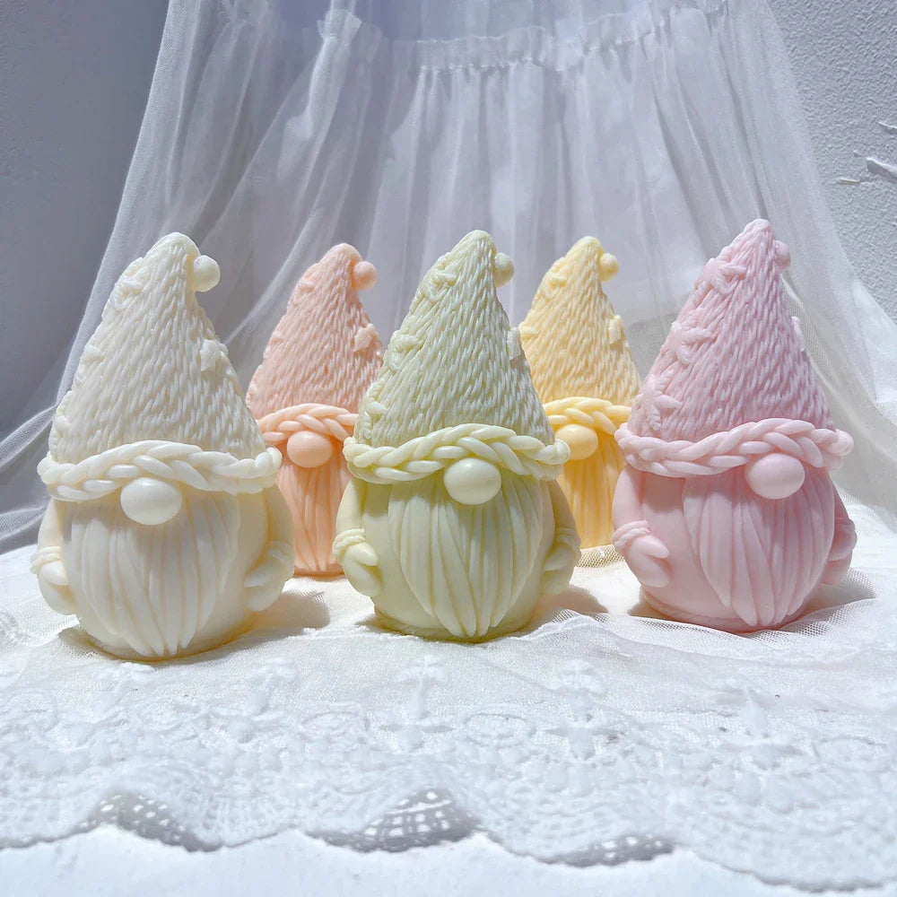 Knitted Christmas Gnome Candle Mould