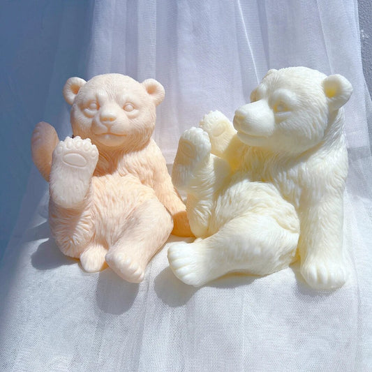 Cute White Bear Candle Silicone Mould