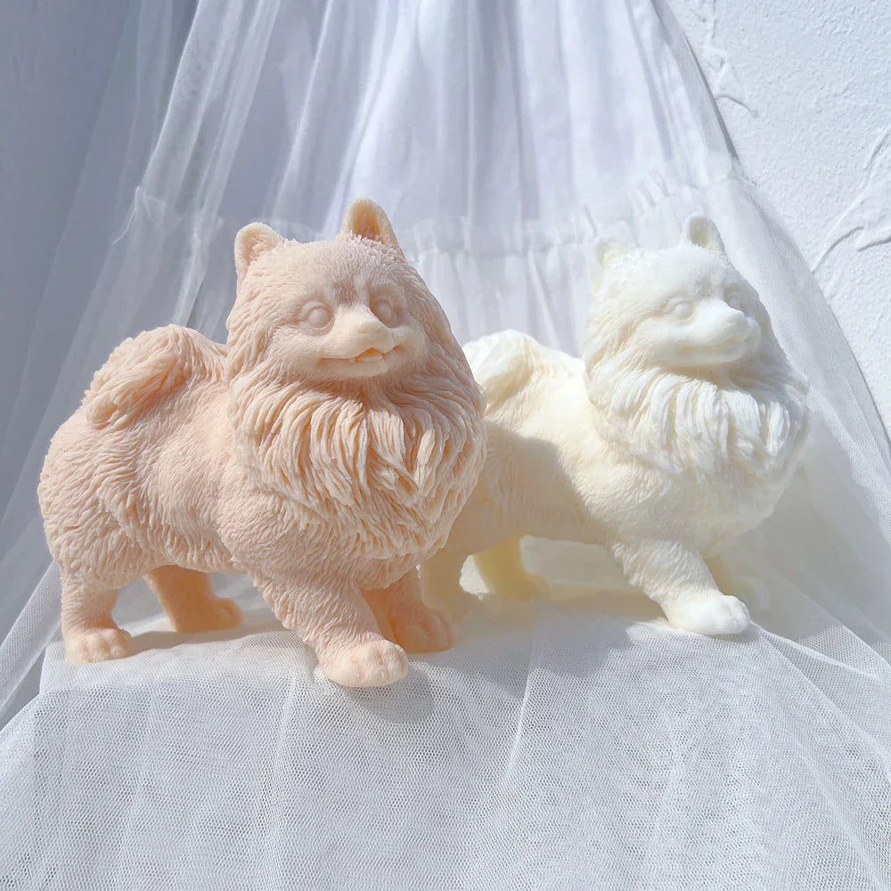 Adorable Pomeranian Puppy Candle Mould