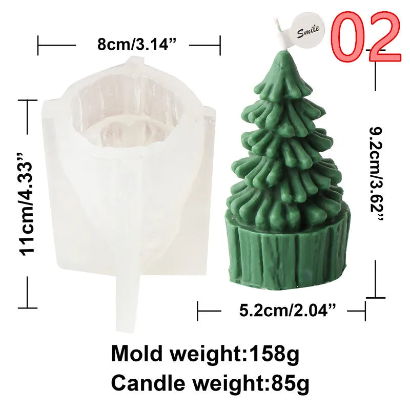 Enchanted Forest Christmas Tree Candle Moulds