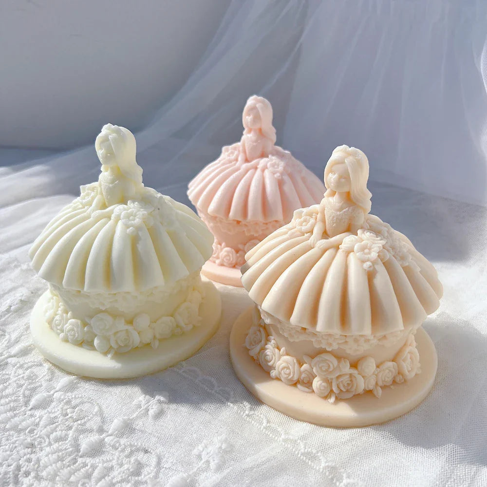 Princess Wedding Dress Cake Shape Candle Mould