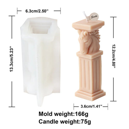 Horse Head Lion Roman Pillar Candle Mould