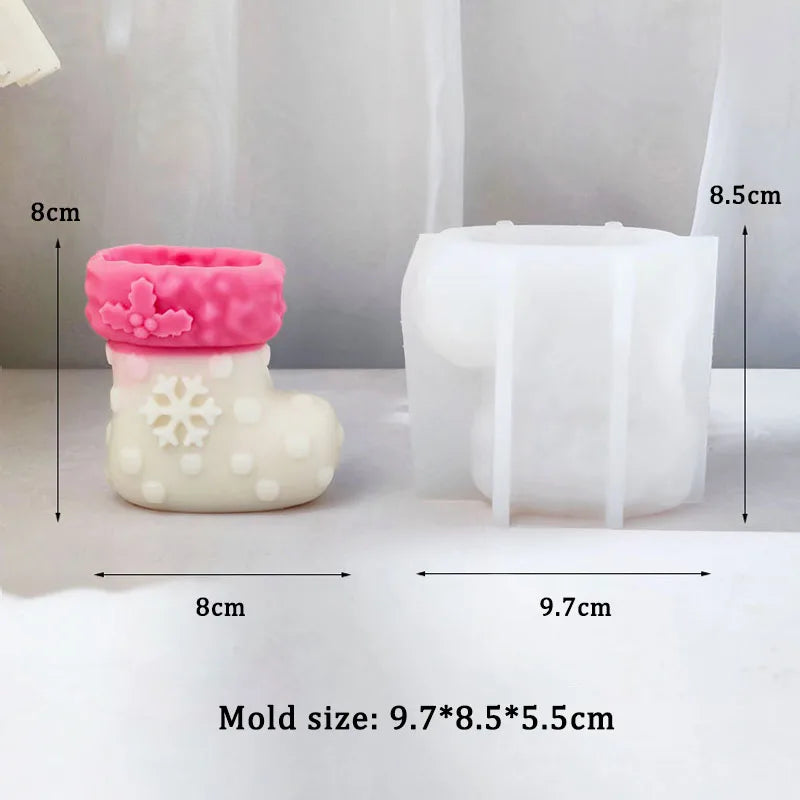 Festive Christmas Boot Candle Mould
