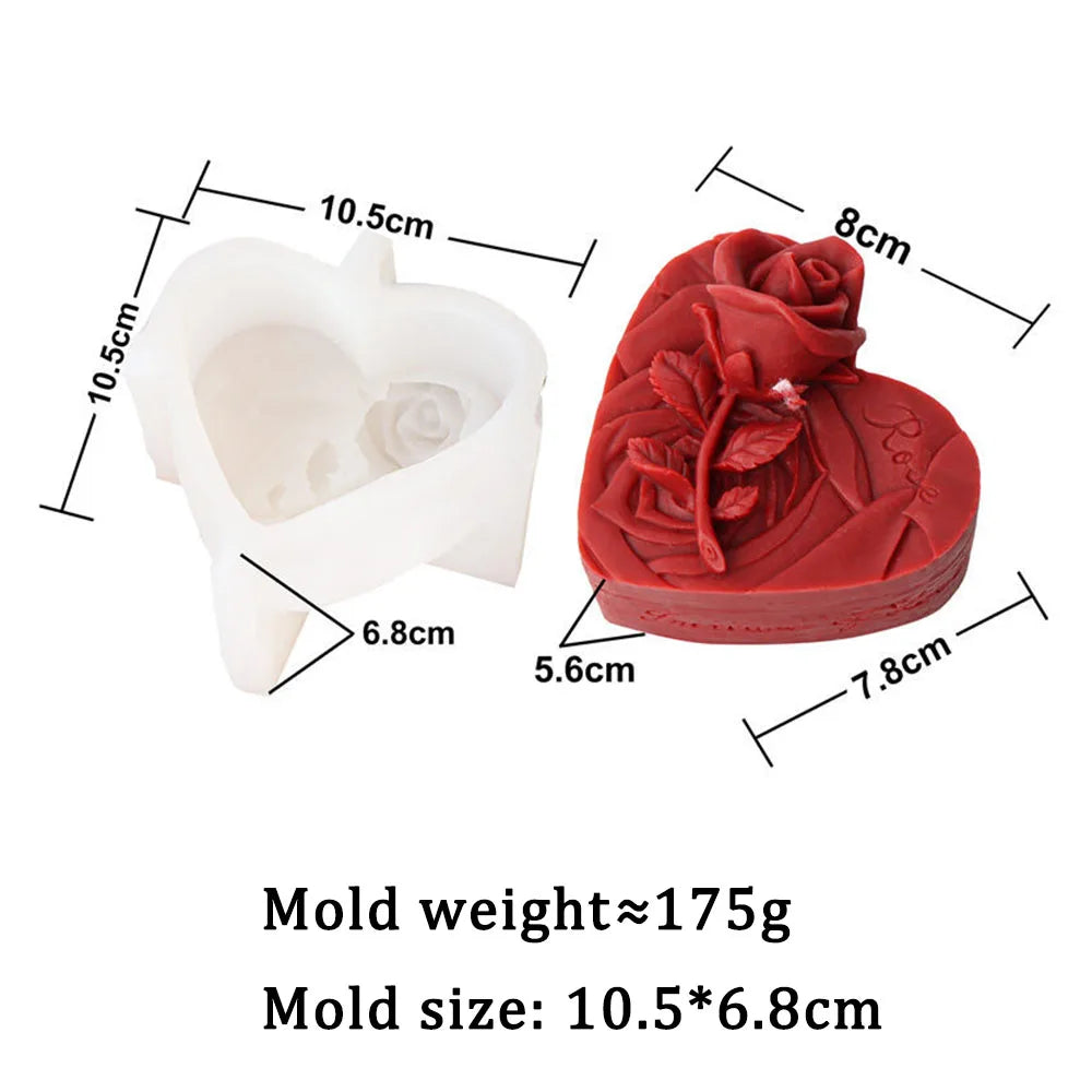 Rose Flower Pattern Egg Shape Candle Silicone Mould