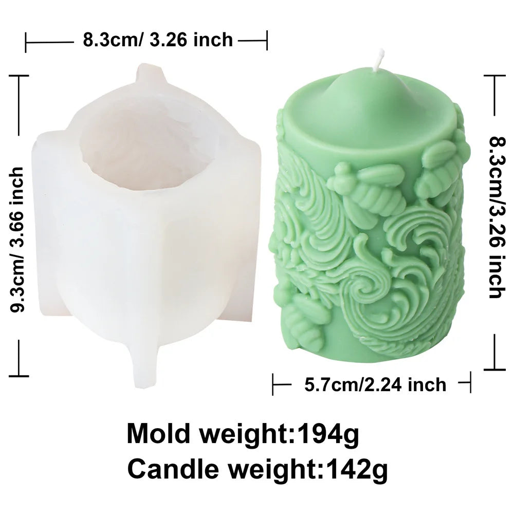 Honey Bee Blossom Pillar Candle Mould
