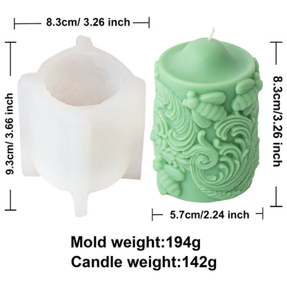 Honey Bee Blossom Pillar Candle Mould