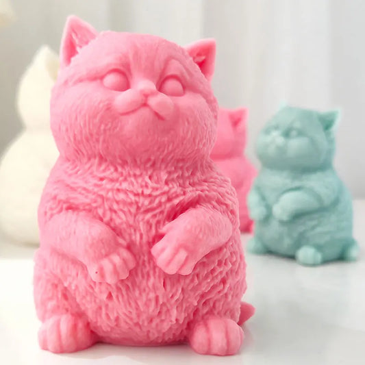 Cute Fat Cat Silicone Candle Mould