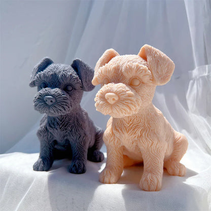 Schnauzer Puppy Figurine Silicone Candle Mould
