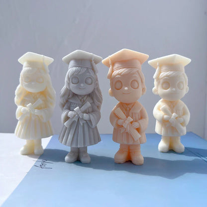 Graduation Girl & Boy Figurine Candle Mould