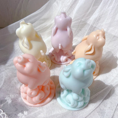 Lovely Baby Pig Silicone Candle Mould - Cute Piggy