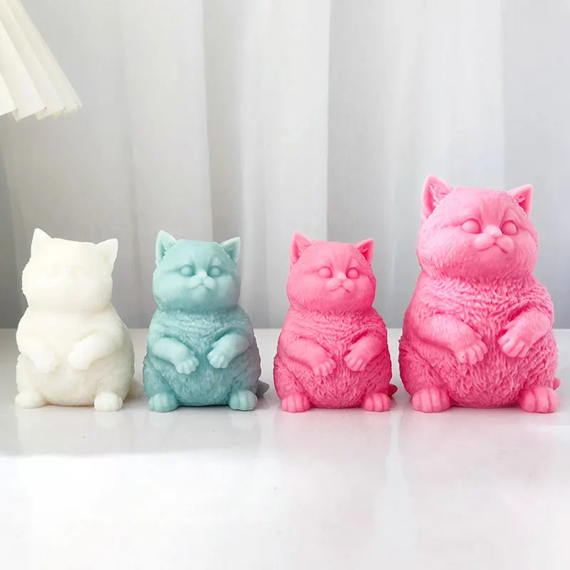 Cute Fat Cat Silicone Candle Mould