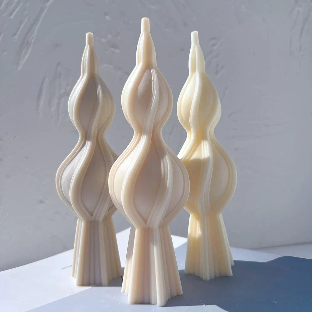 Tall Swirl Candle Silicone Moulds
