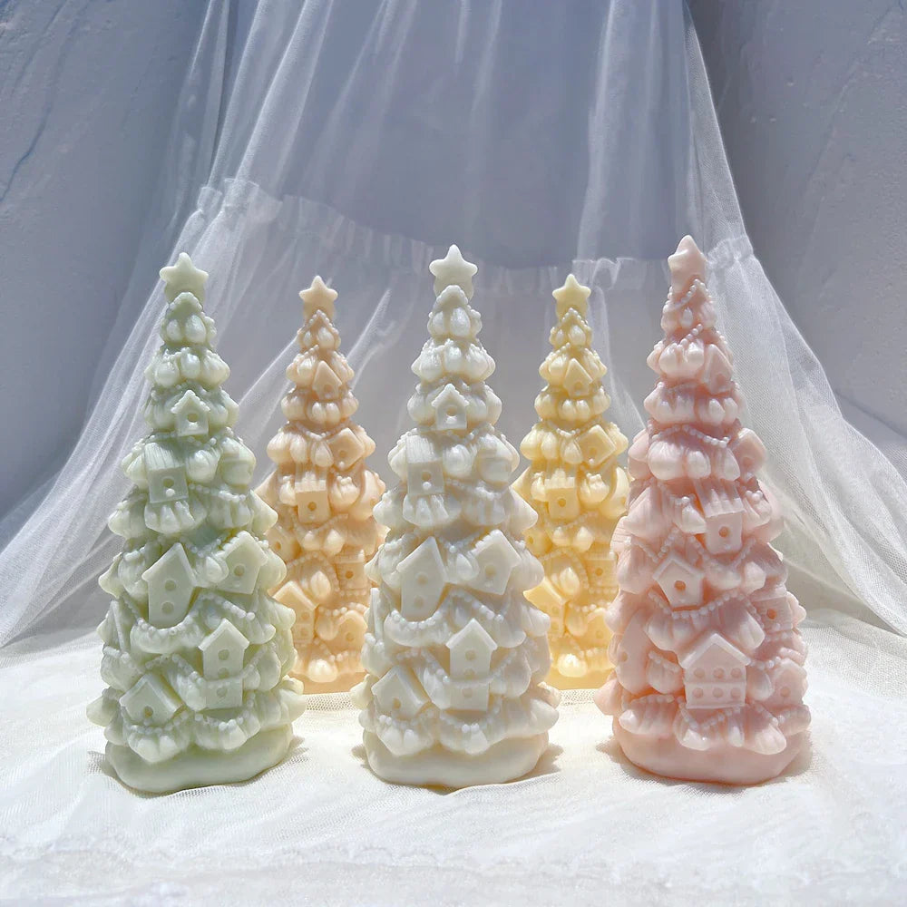 Birdhouse Christmas Tree Silicone Candle Mould