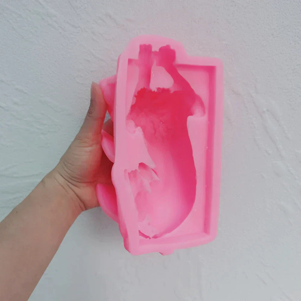 3D Charm Lions Statue Silicone Candle Mould