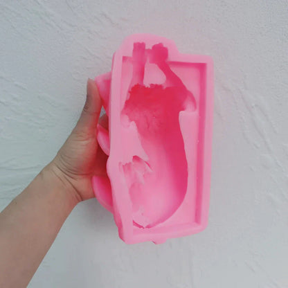 3D Charm Lions Statue Silicone Candle Mould