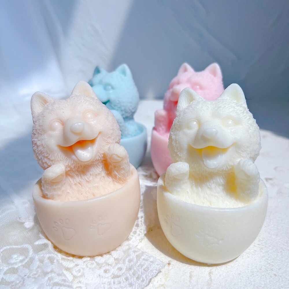Cute Cup Dog Candle Silicone Mould